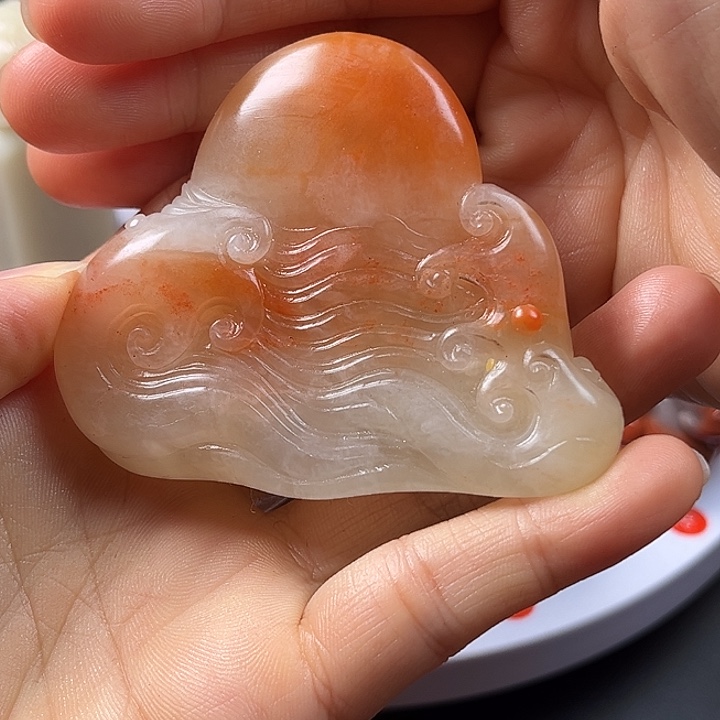 灰***黑寿山石精品手把件把玩件