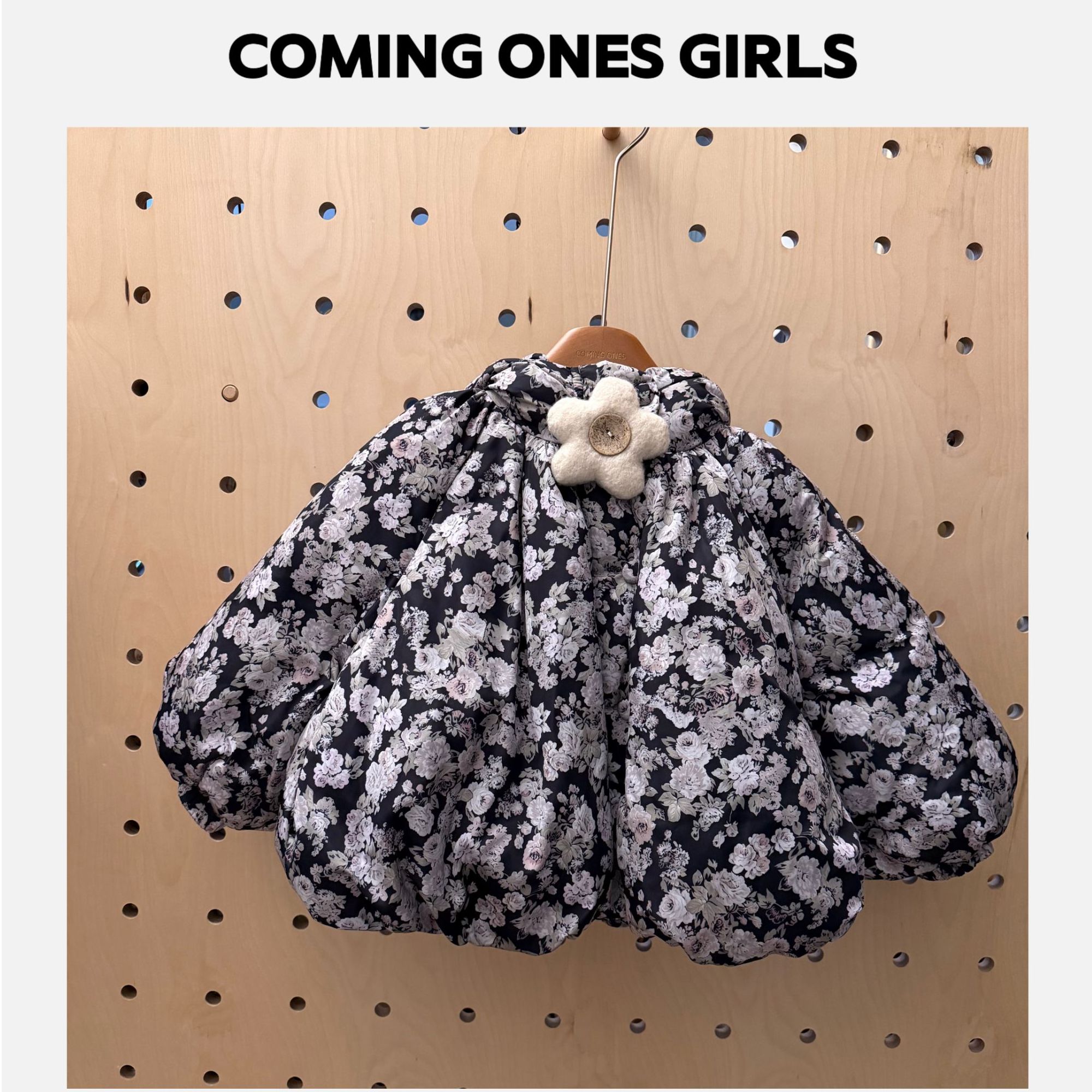 逸朵美芽COMING ONES 女童深秋冬款花朵羽绒服Z1-3778