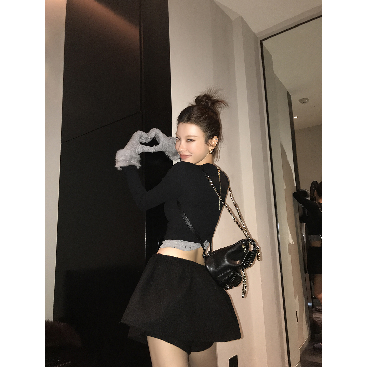 【歌弗西斯】毛呢蓬蓬短裙子a字半身裙4655