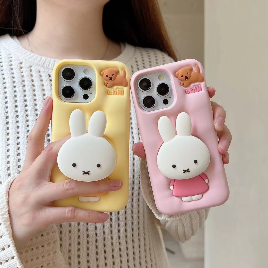 【苹果】米菲兔支架可爱卡通适用iPhone17P女款立体硅胶手机壳少女