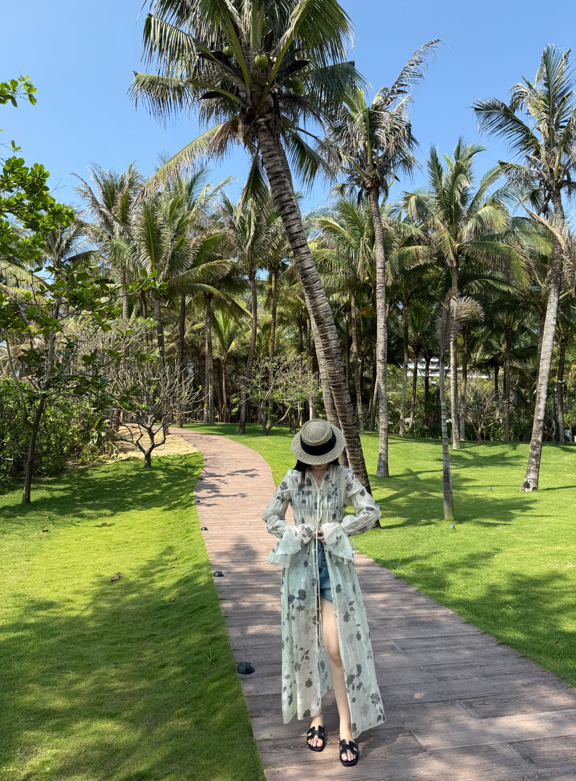 V领泡泡袖收腰连衣裙25SL051