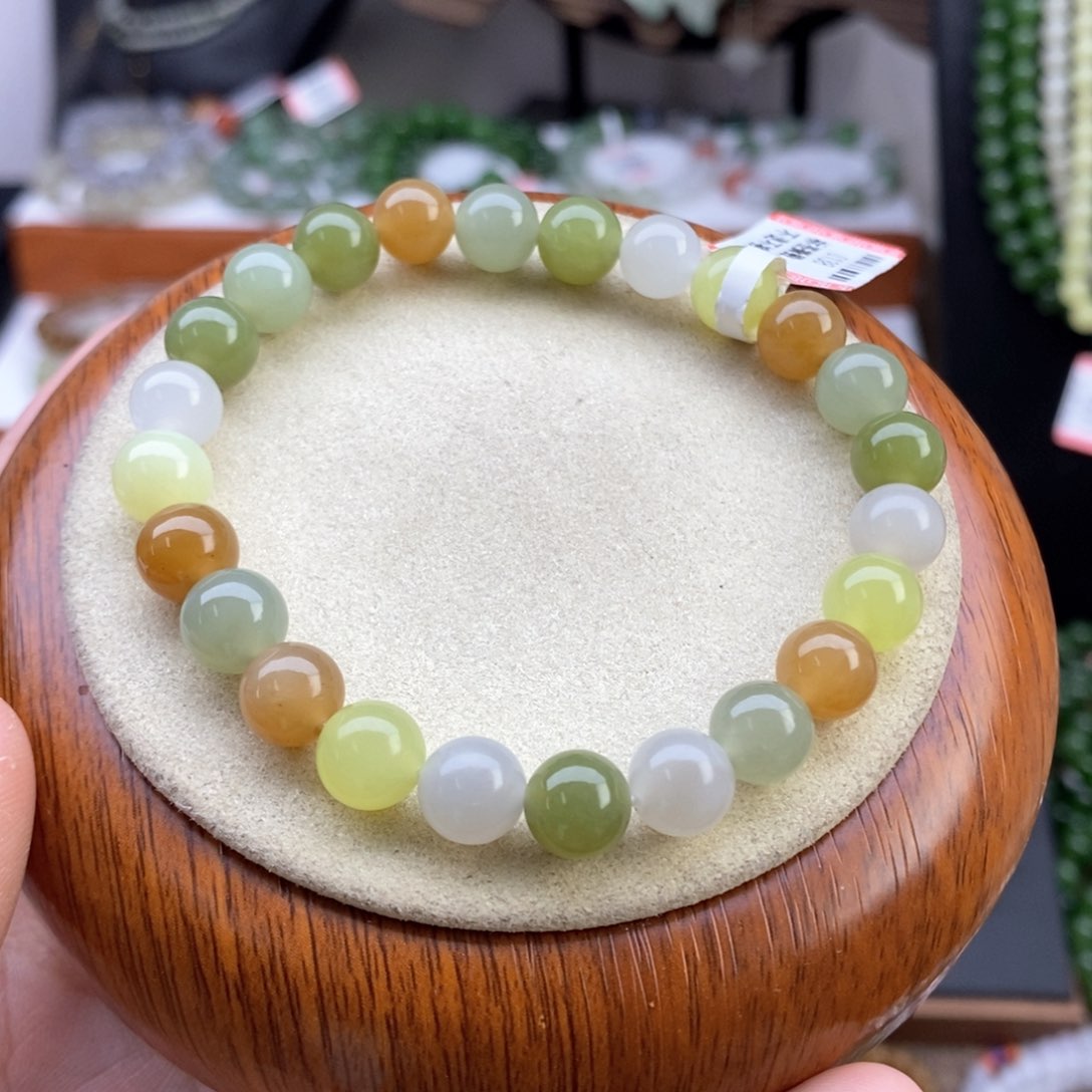 和田玉手串未镶嵌多宝卡8