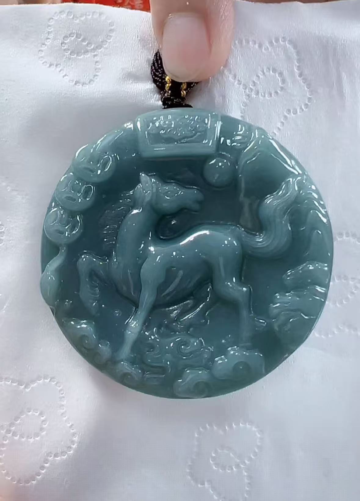 官方正品翡翠A货原创马上有钱（多样性发货发一个）宽51厚11送绳