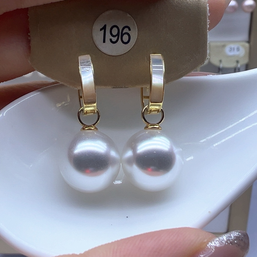 银S925镶嵌淡水珍珠耳饰