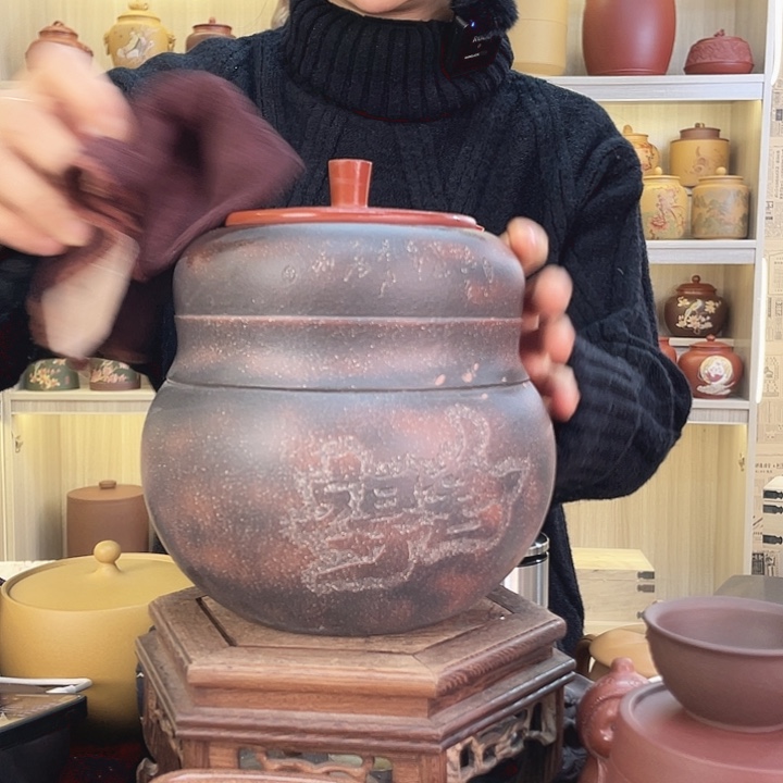 紫砂摆件创意设计大茶叶罐