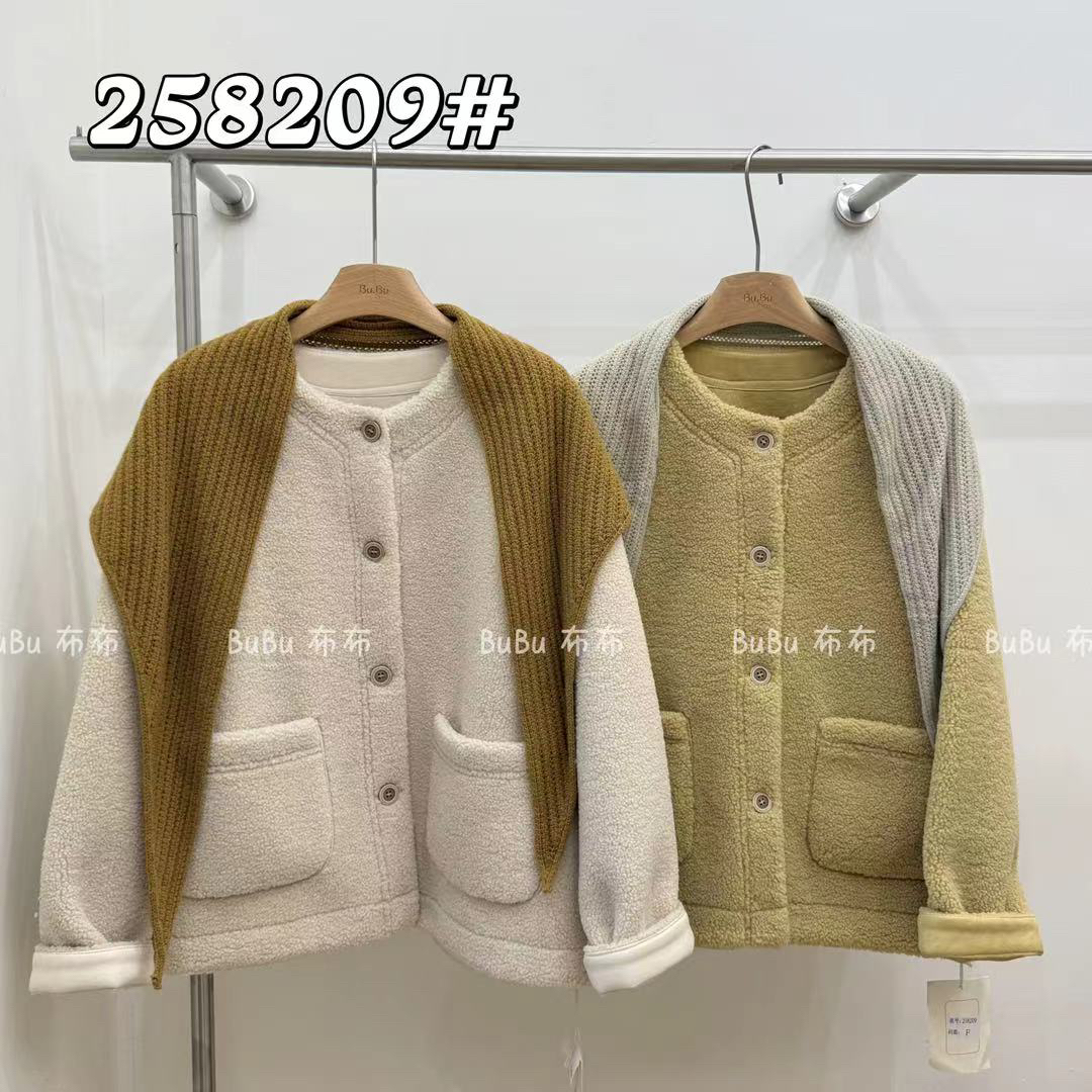 BuBu#258209#宽松冬季保暖短外套带披肩