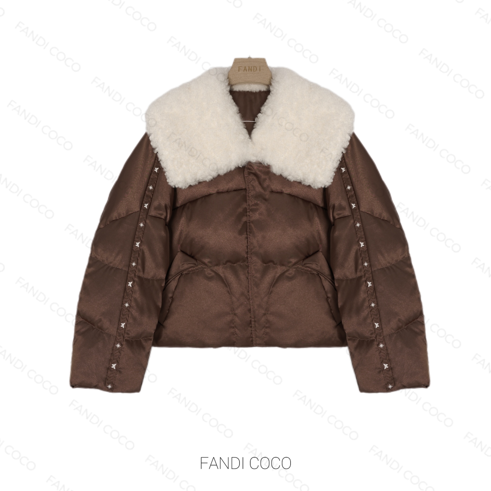 FANDI COCO “复古浪潮” 时尚白鹅绒轻奢短款宽松鹅绒服 X361