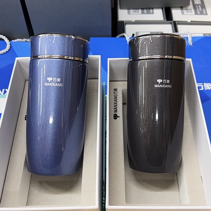 万象保温杯f83-280蓝。 灰
