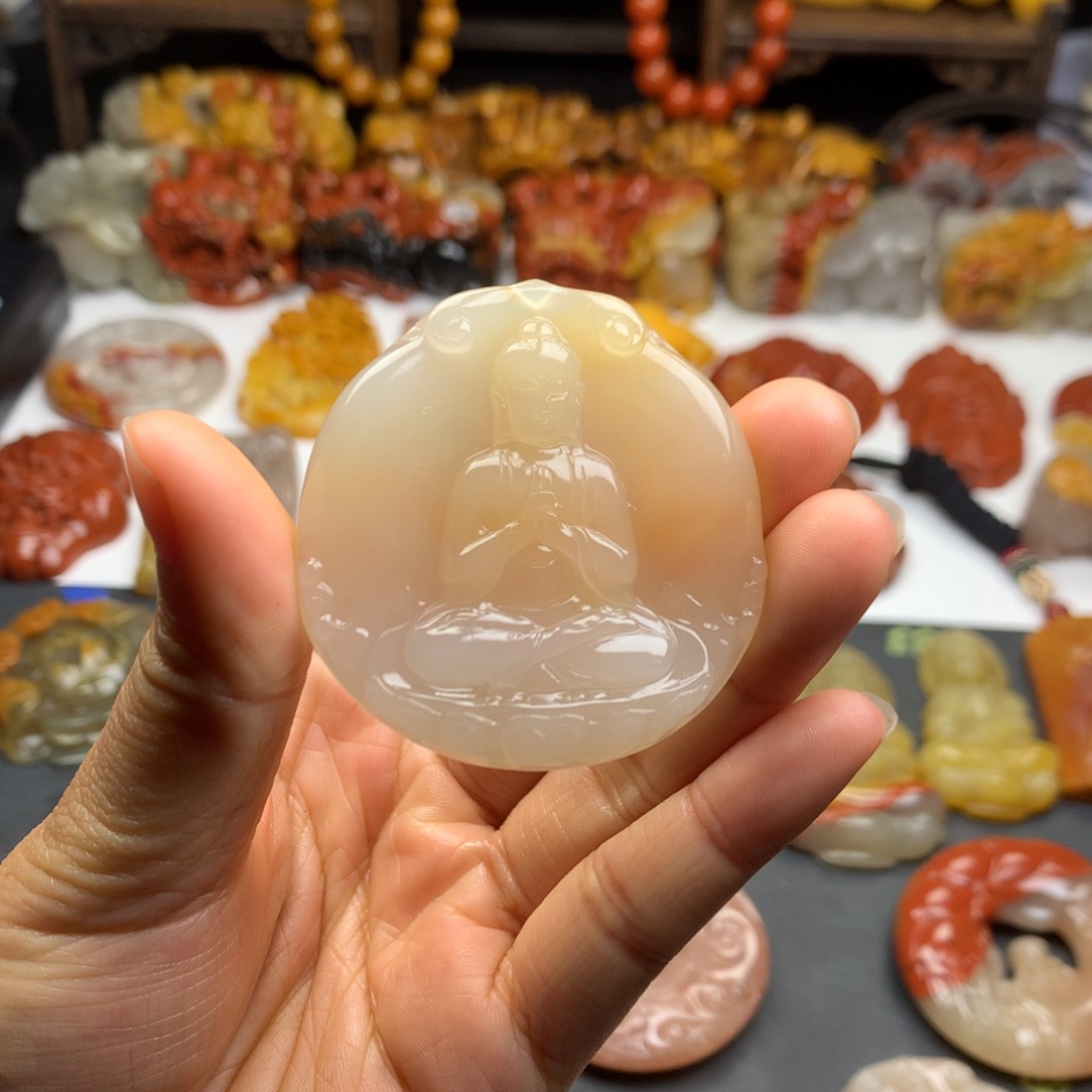 石英质玉（黄龙玉）挂件未镶嵌