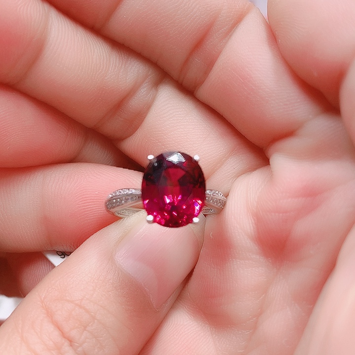 石榴石戒指银S925镶嵌9:3✖️11.1