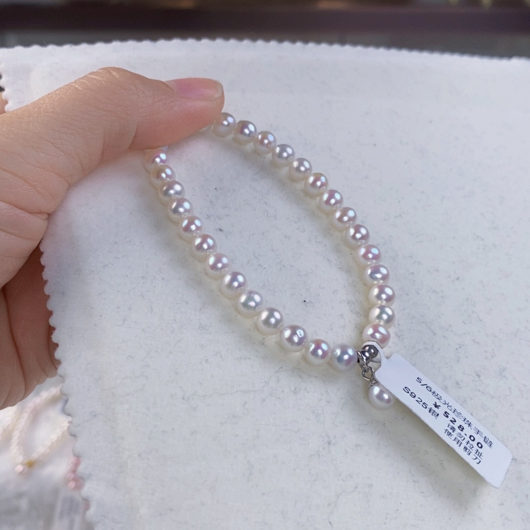 淡水珍珠手绳银S925镶嵌