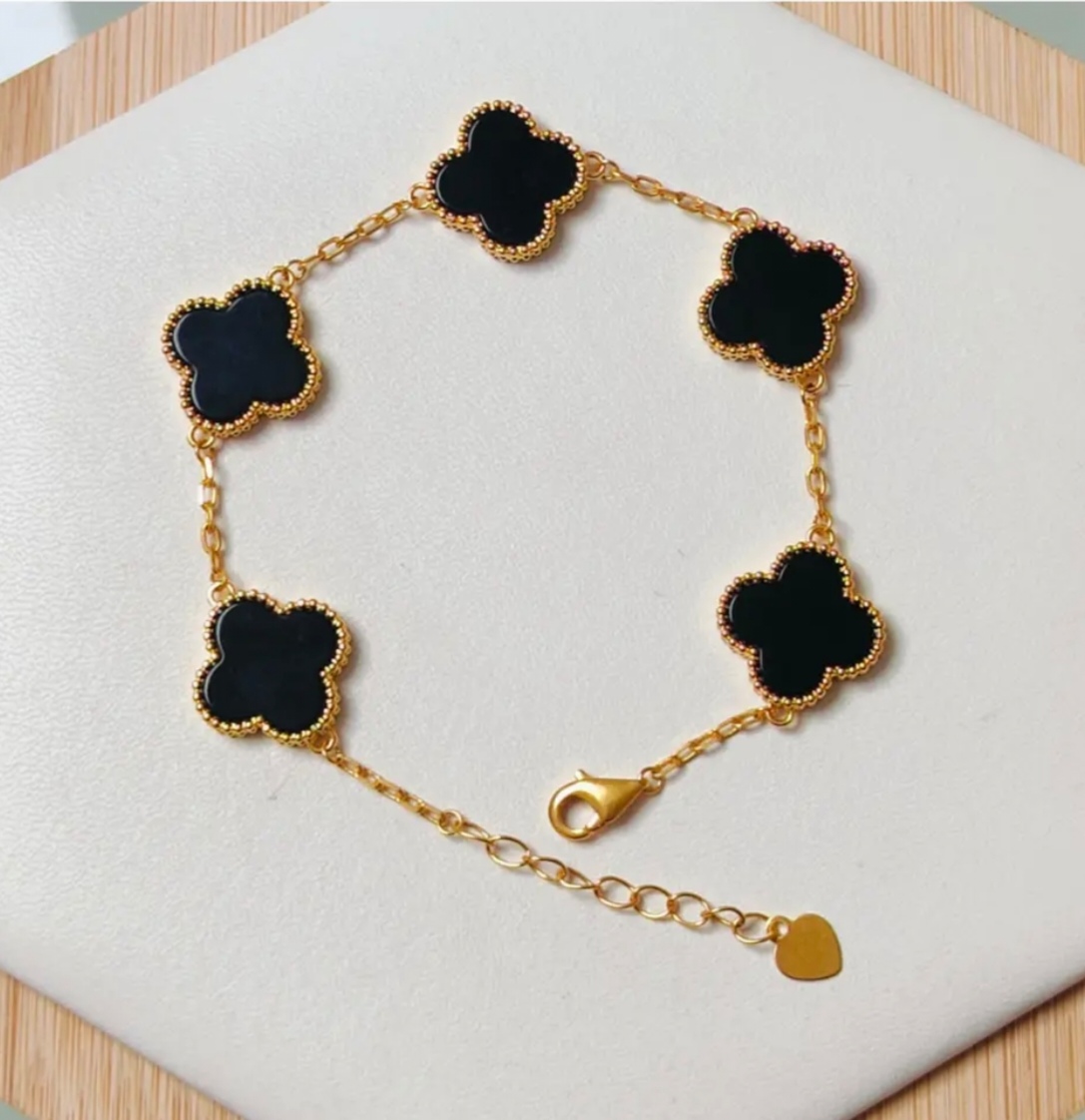 【质检发货】经典百搭黑色四叶草 花卡约12mm长约20cm