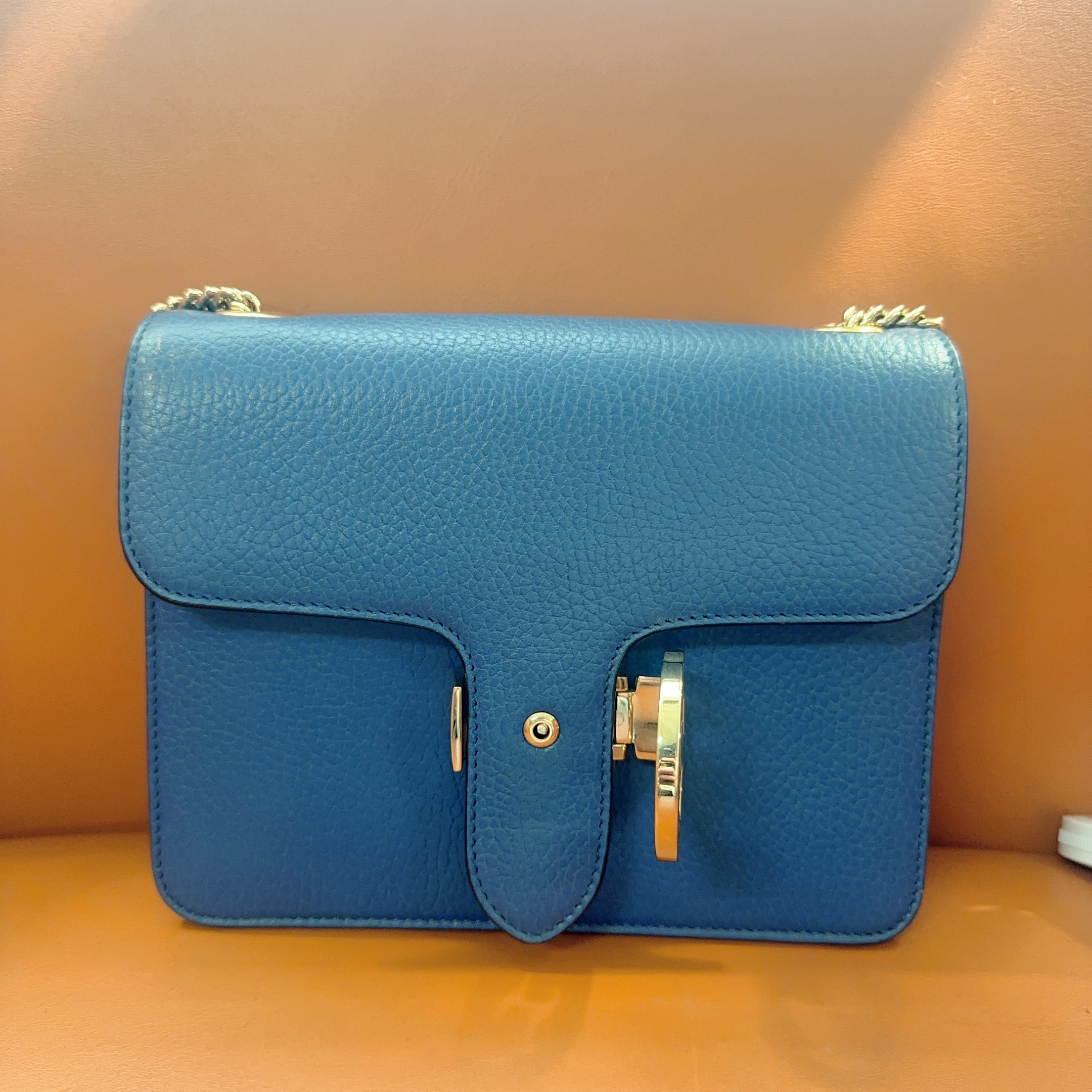 95新 GUCCI/古驰 古驰蓝色风琴斜挎包包