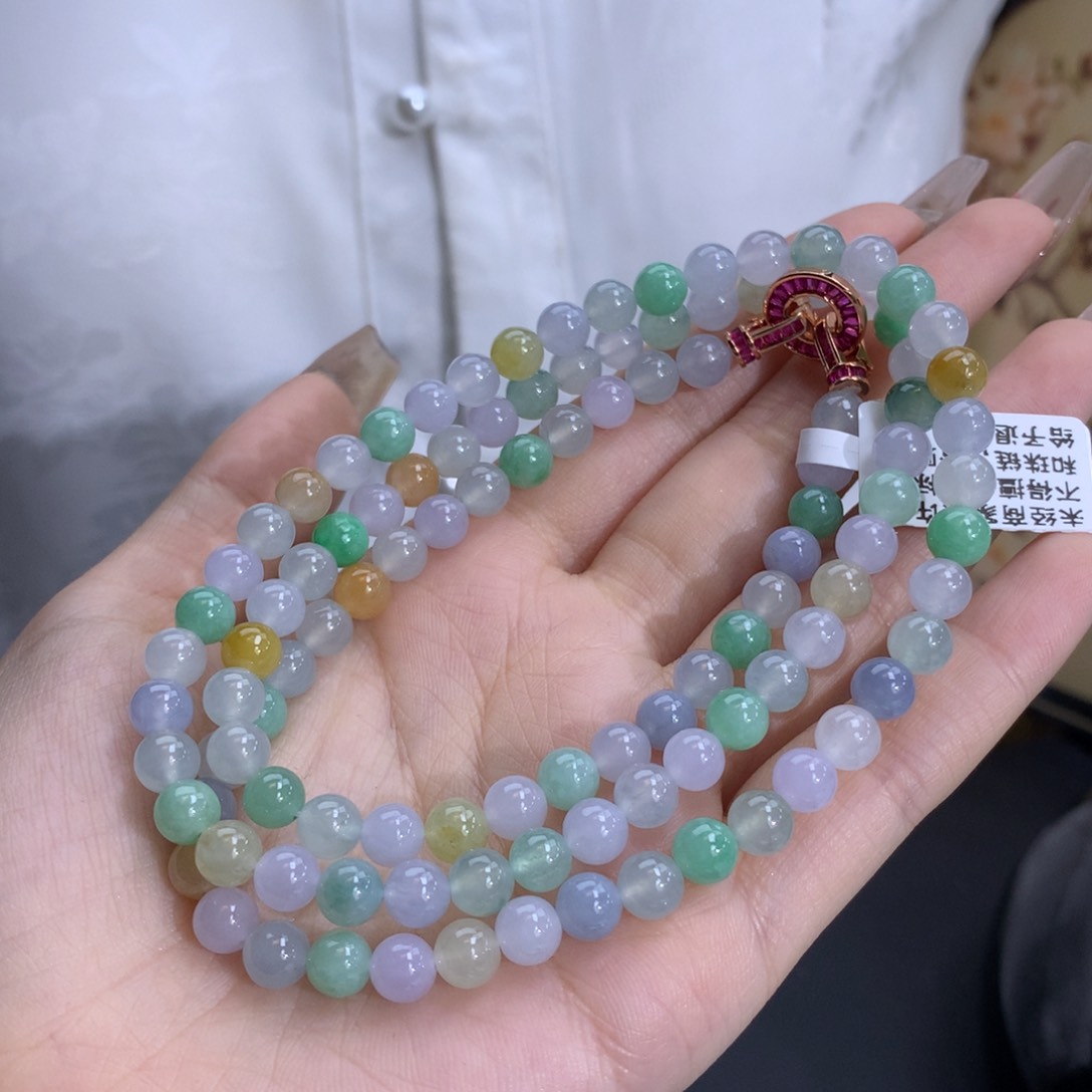 翡翠手链未镶嵌卡6.2冰润胶多宝