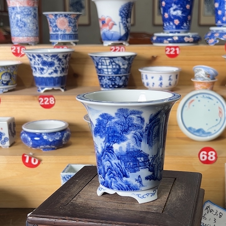 遇***见墨奈手绘陶瓷花盆内口高