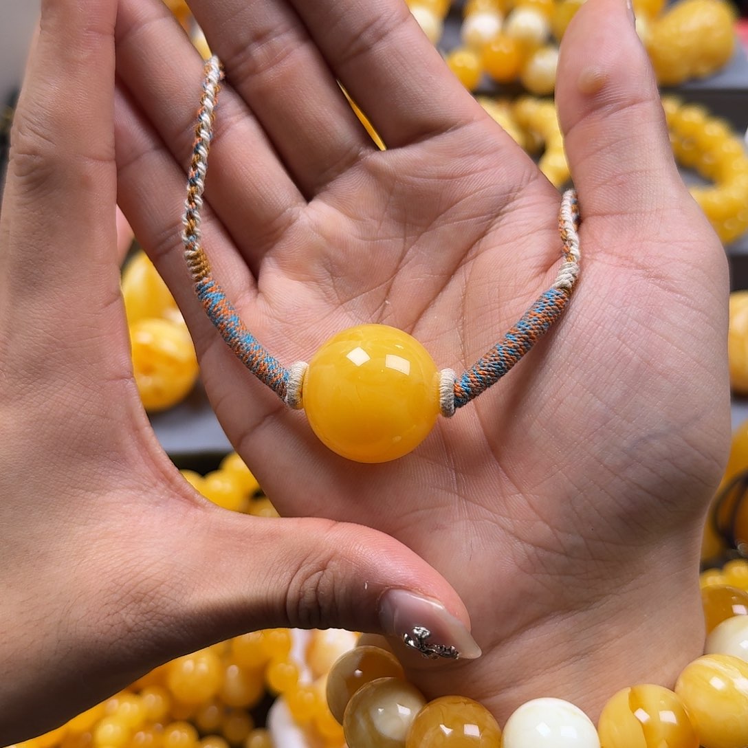 琥珀珠宝奇石未镶嵌锁骨26mm