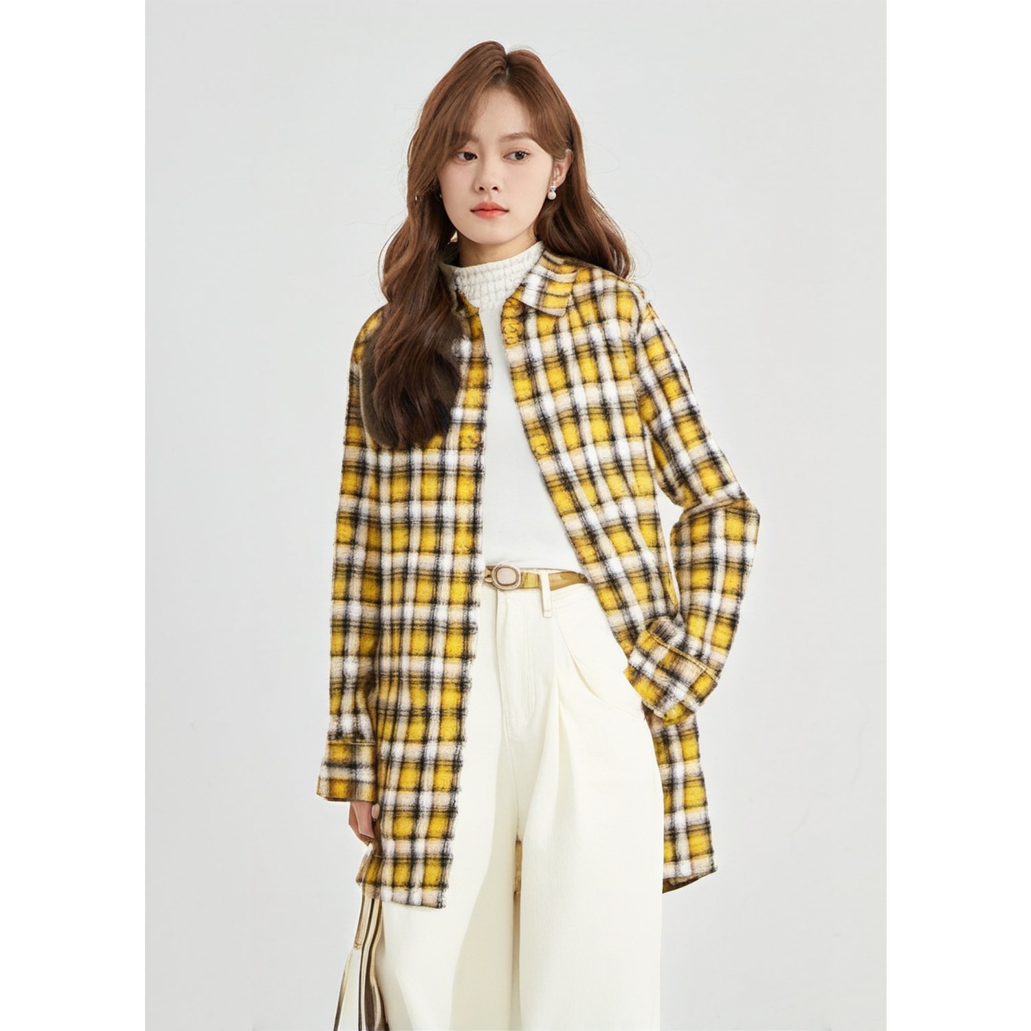 Basic House/百家好时尚休闲百搭衬衫 BJ1017-HTWS121AYE