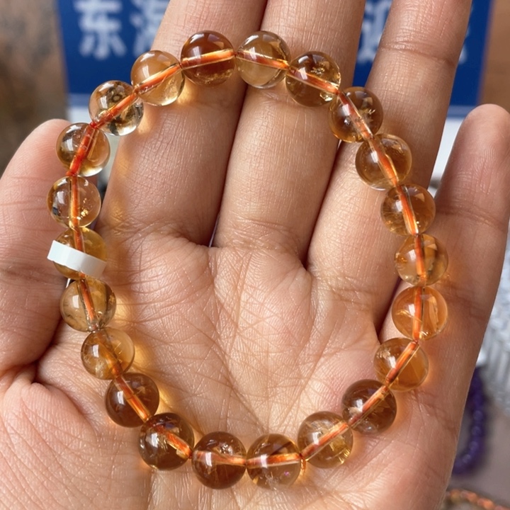 水晶手串未镶嵌黄塔金