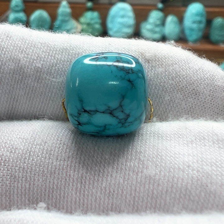 绿松石未镶嵌老型珠12.5mm