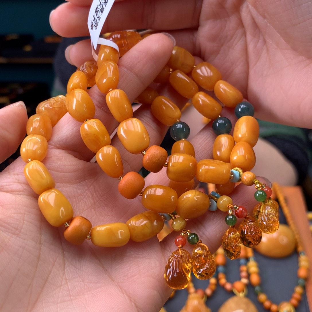 蜜蜡未镶嵌手串多样性发一