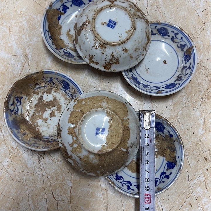 摆件陶6个10厘米芙蓉花味碟