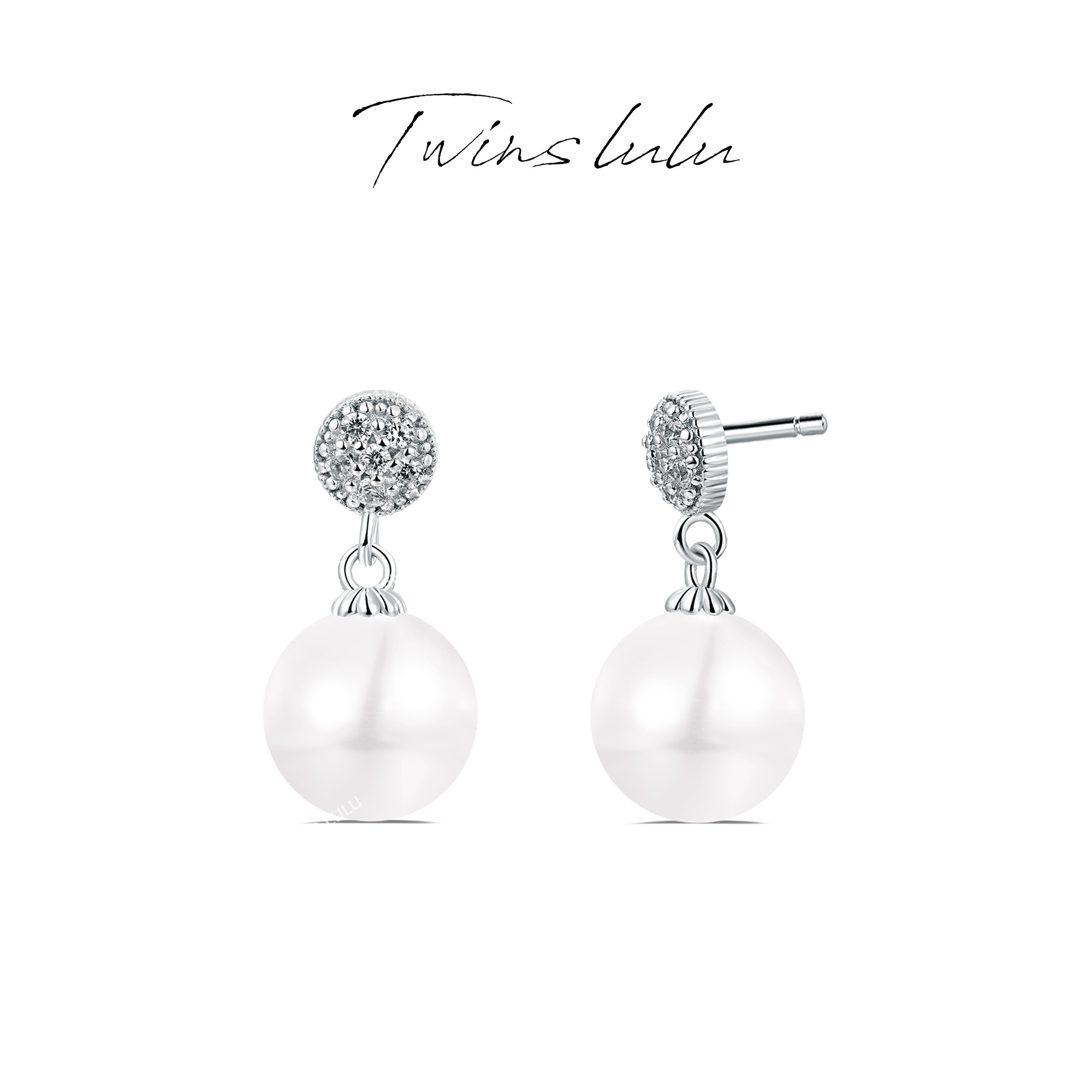 TWINS LULU925银轻奢小众吊坠珠珠耳环TSL1990