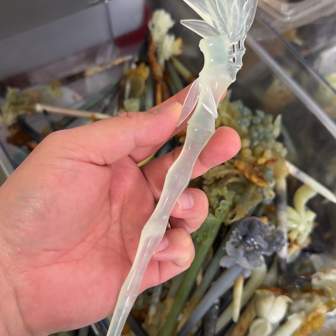 岫玉发饰未镶嵌明君玉簪贼拉好看