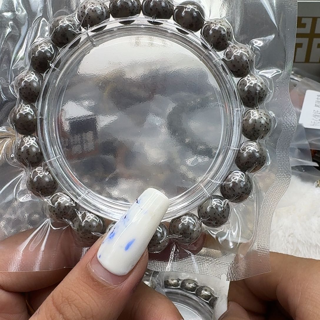 星月菩提手串308殿堂卡姿兰黑灰星月菩提10圆单圈