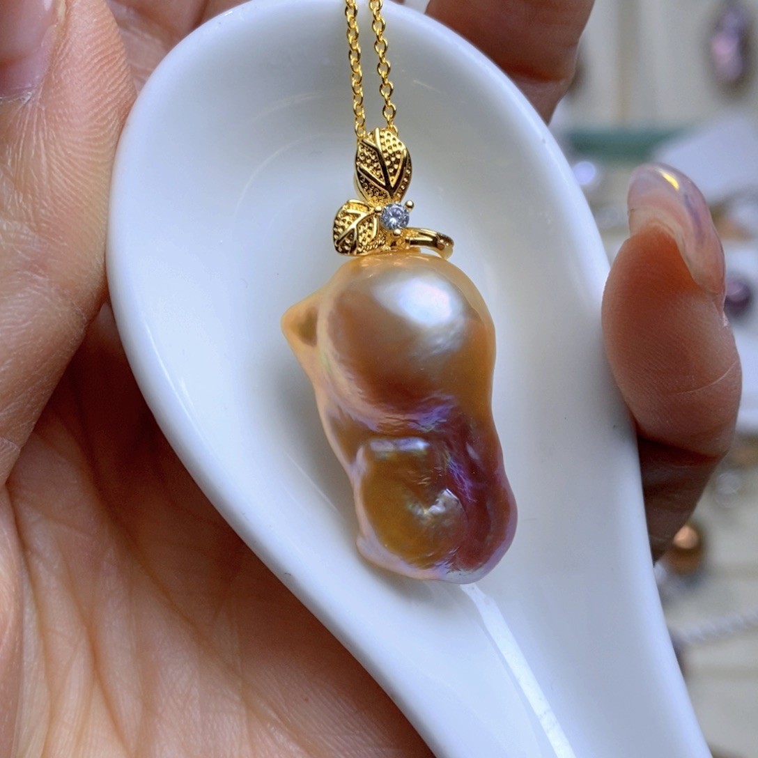 淡水珍珠吊坠合金