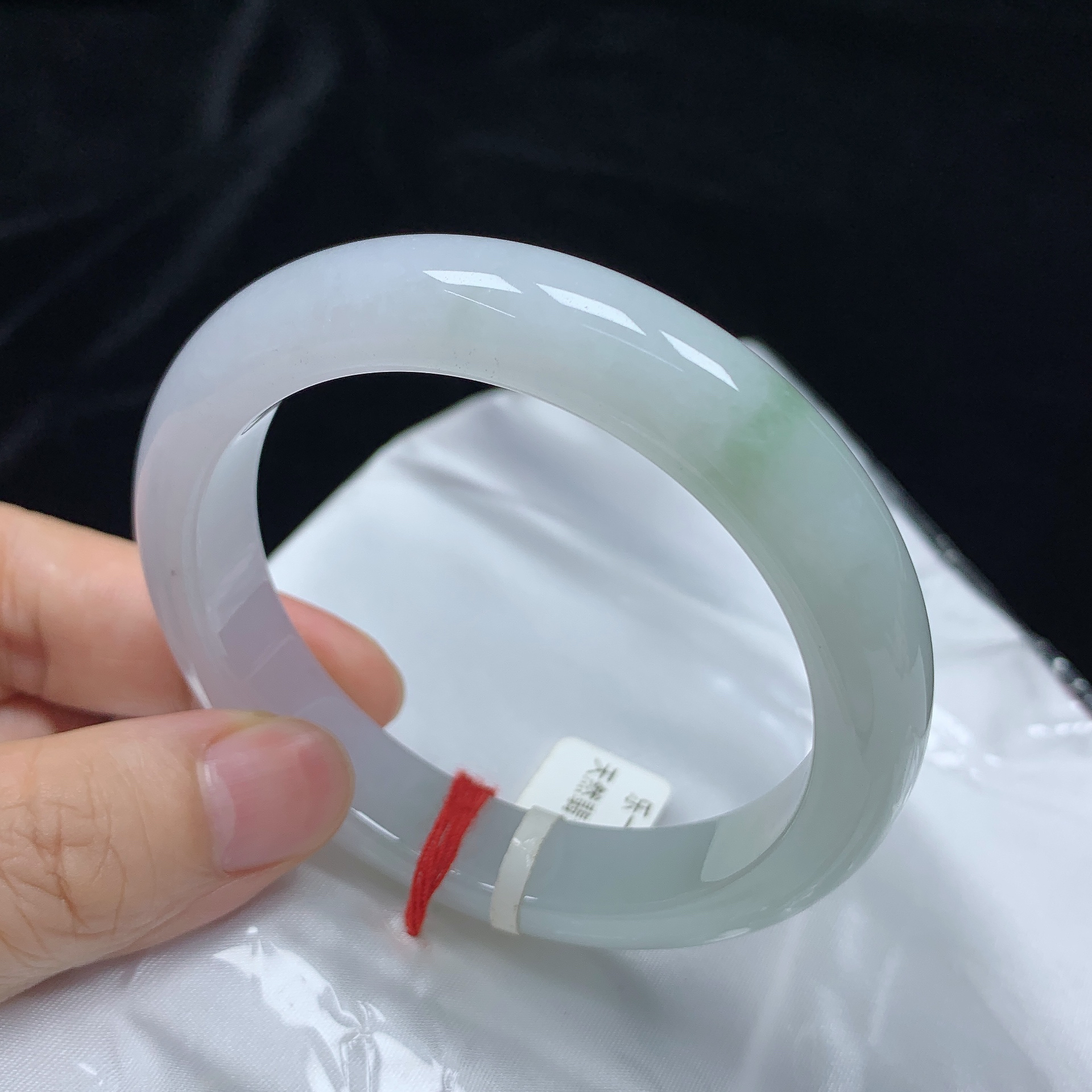 58春彩正圈缅甸天然翡翠A货手镯女款时尚百搭平安妈妈玉镯无纹裂