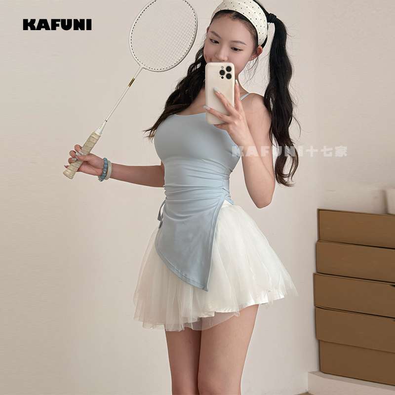 少女感带底裤网球裙瑜伽运动羽毛球网球蓬蓬裙