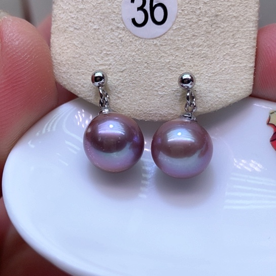 淡水珍珠耳饰银S925镶嵌