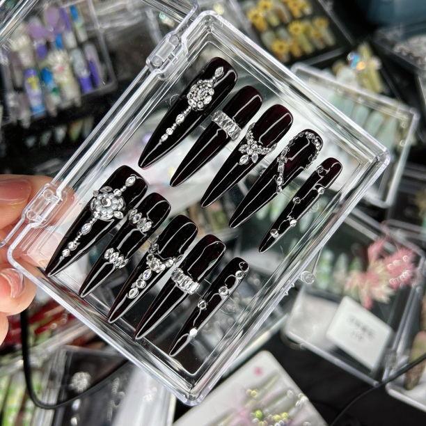 1光-姚奈儿手工定制全钻满钻国风晕染美甲甲片穿戴甲