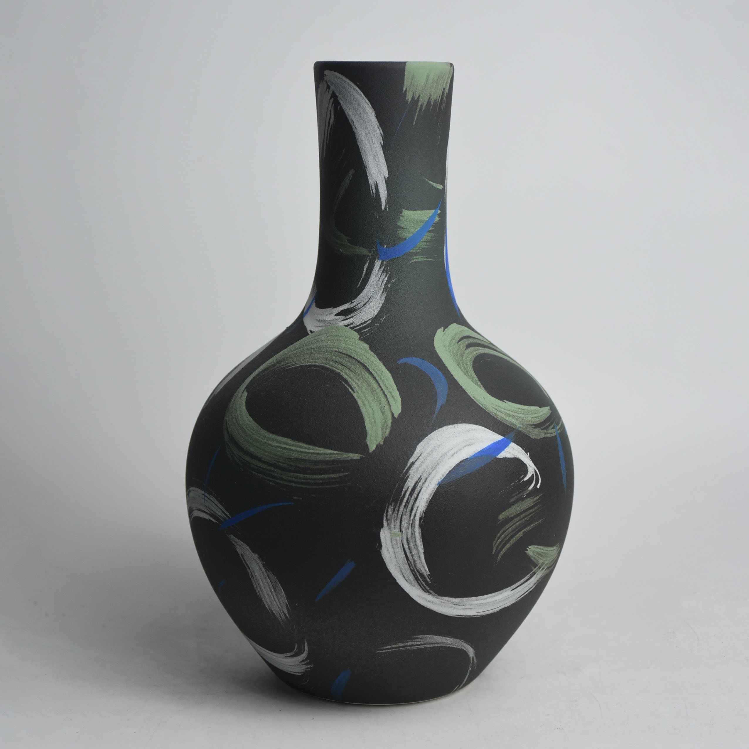 【孤品】景德镇陶瓷花瓶手绘釉下彩插花花器客厅装饰品高级感摆件