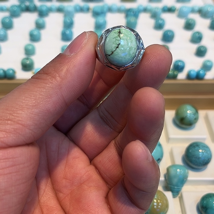 绿松石银S925镶嵌珠宝奇石