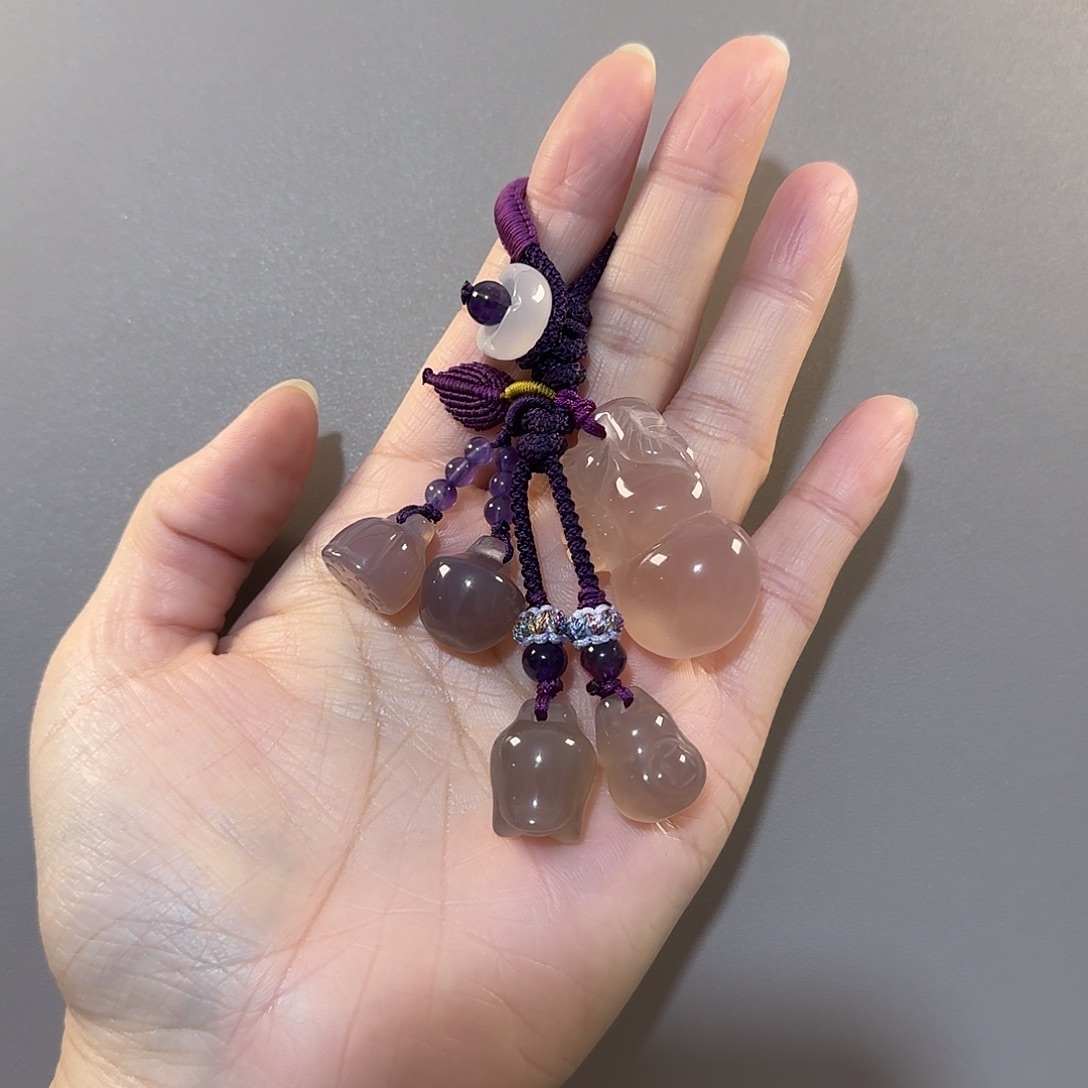 玛瑙/玉髓未镶嵌钥匙挂件