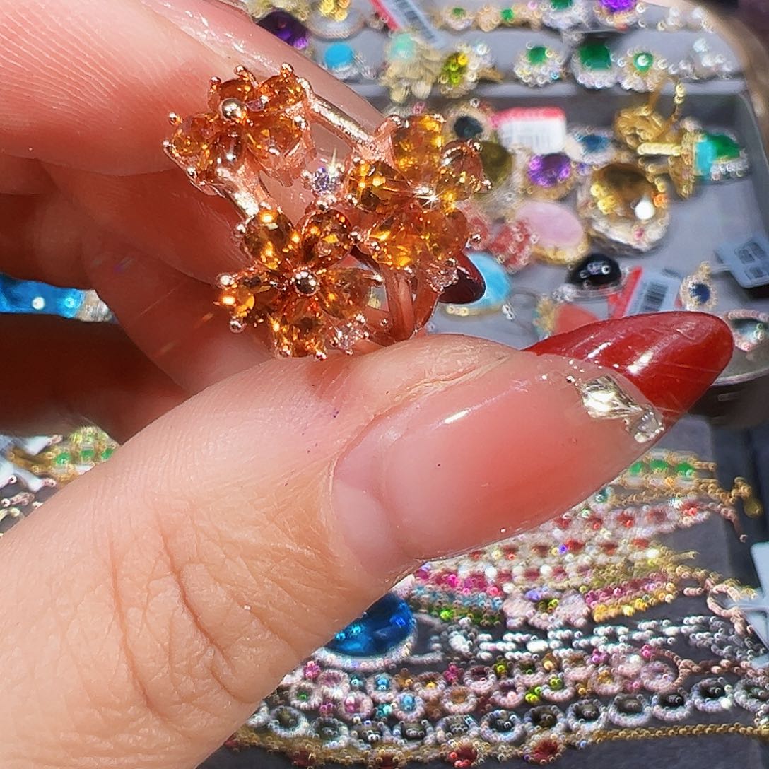 银S925镶嵌珠宝半成品黄晶