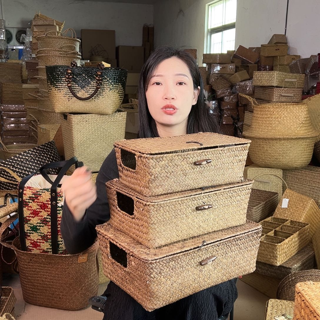 草编草编包/草编收纳盒带瑕疵