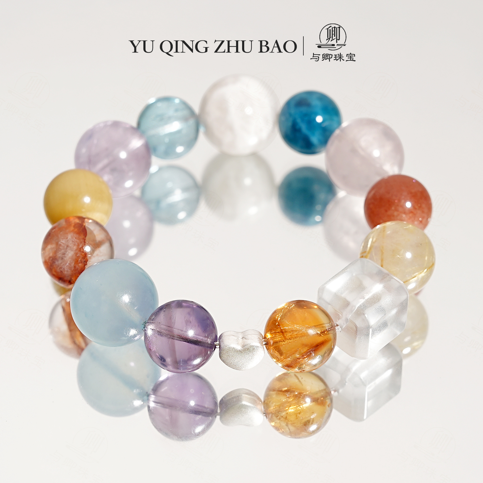 【沁夏】白水方糖 黄塔晶 薰衣草 金发晶 蓝托帕 蓝晶石 999银配件