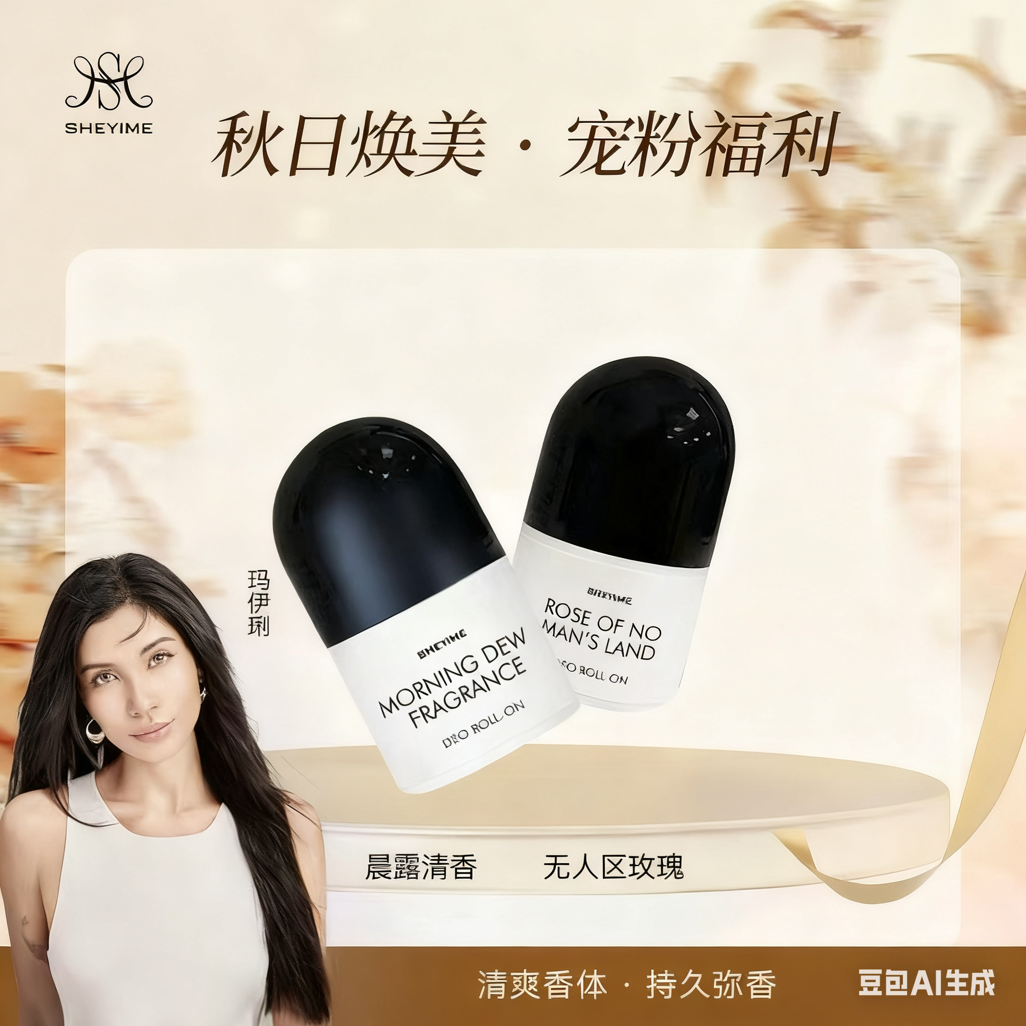 SHEYIMES腋下走珠香体露30ml净味持久速干淡香清新香氛