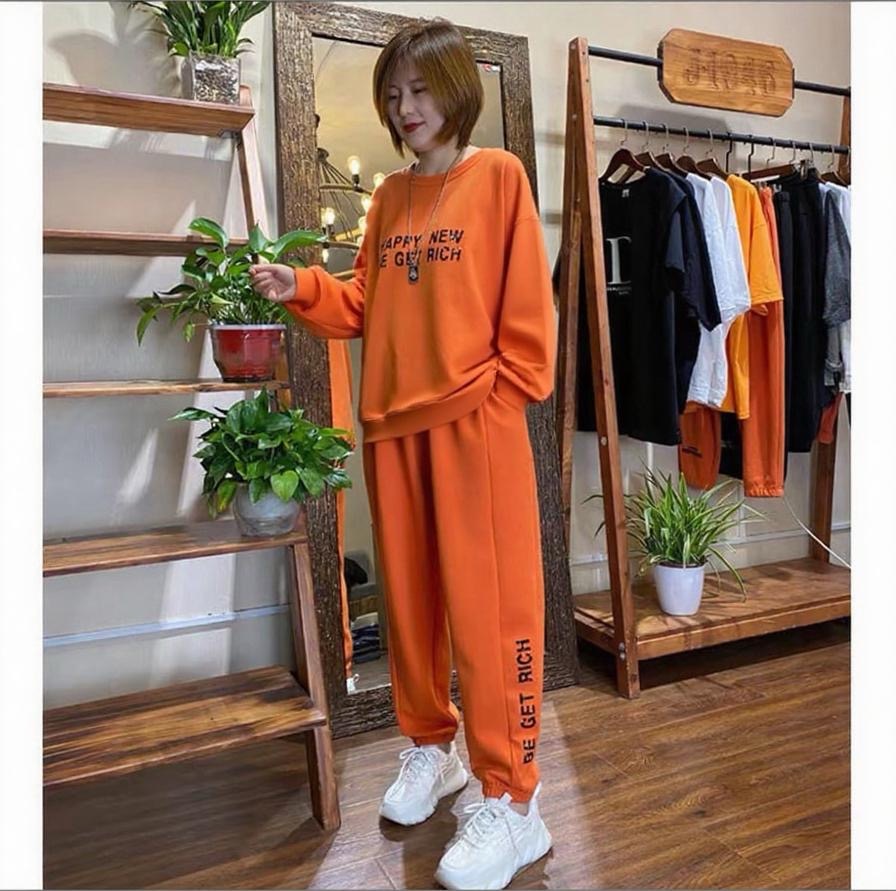 休闲运动服长袖两件套女2026早春新款宽松大码小个子洋983