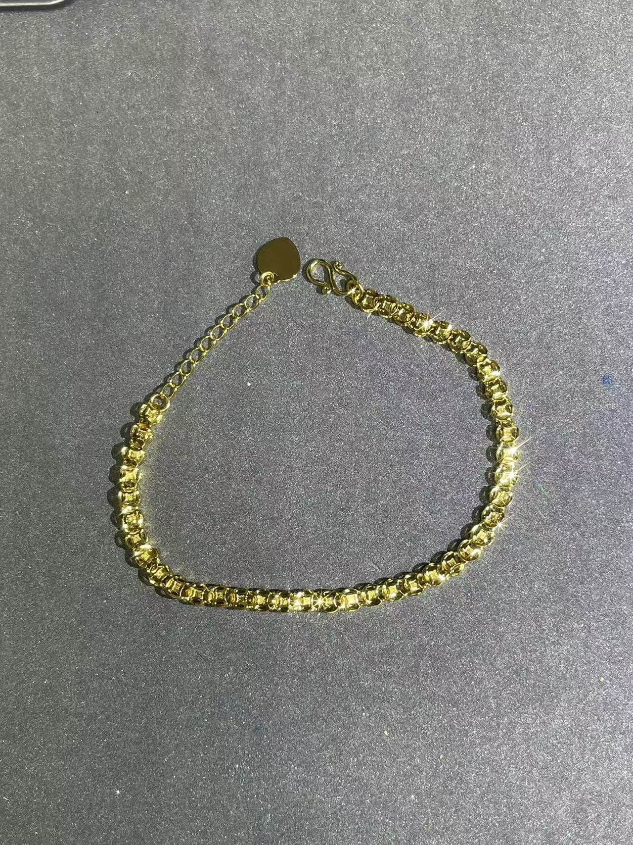 钨合金珐琅手链 a1789黄色钱币手链多样性发货