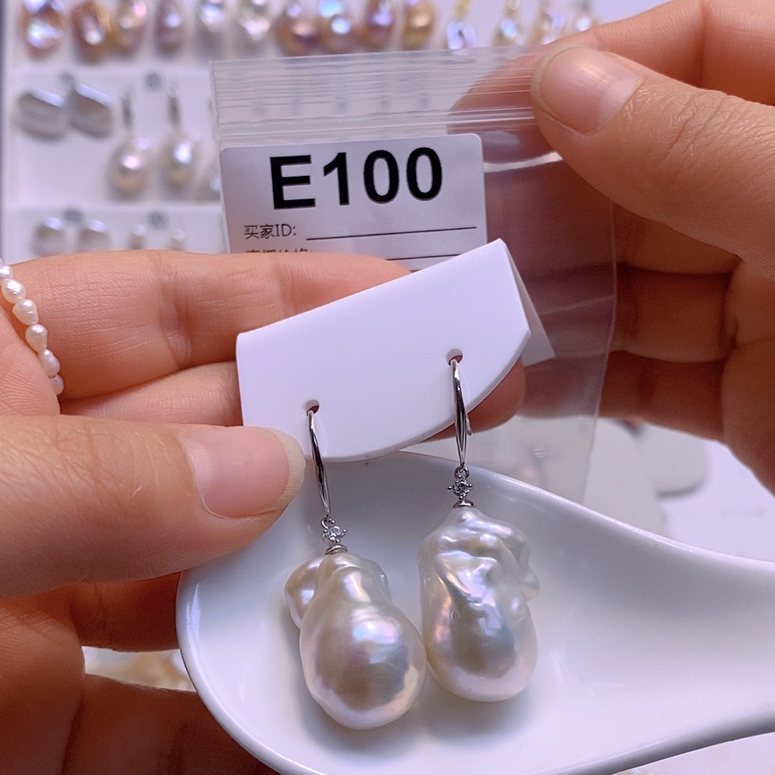 淡水珍珠耳饰银S925镶嵌