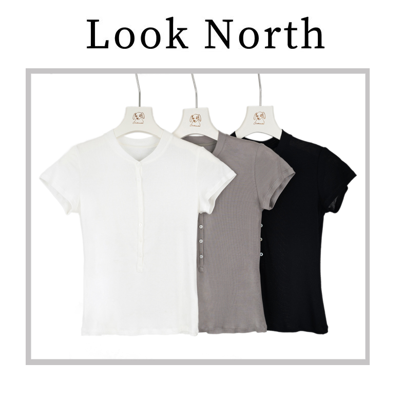 Look North夏季桑蚕丝圆领有弹力速干宽松型T恤夏季时尚显瘦