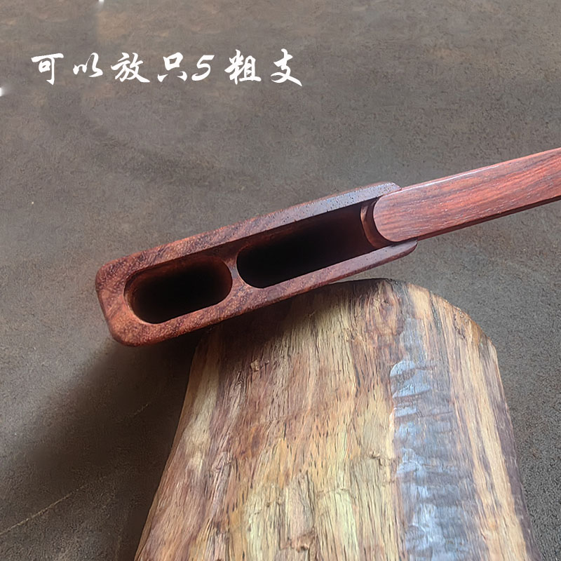 木头老李便携粗烟推盖血檀木整木掏空超薄粗烟实木收纳盒木质盒子