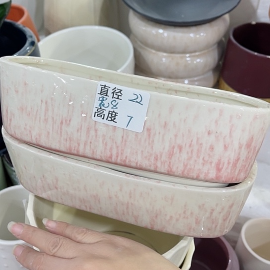 多肉绿植陶瓷花盆9.9包邮，有孔