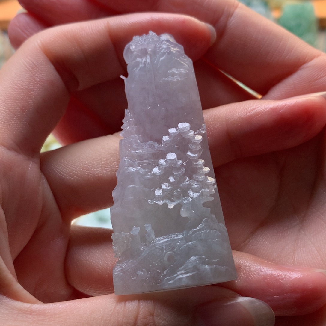 定制翡翠未镶嵌山水