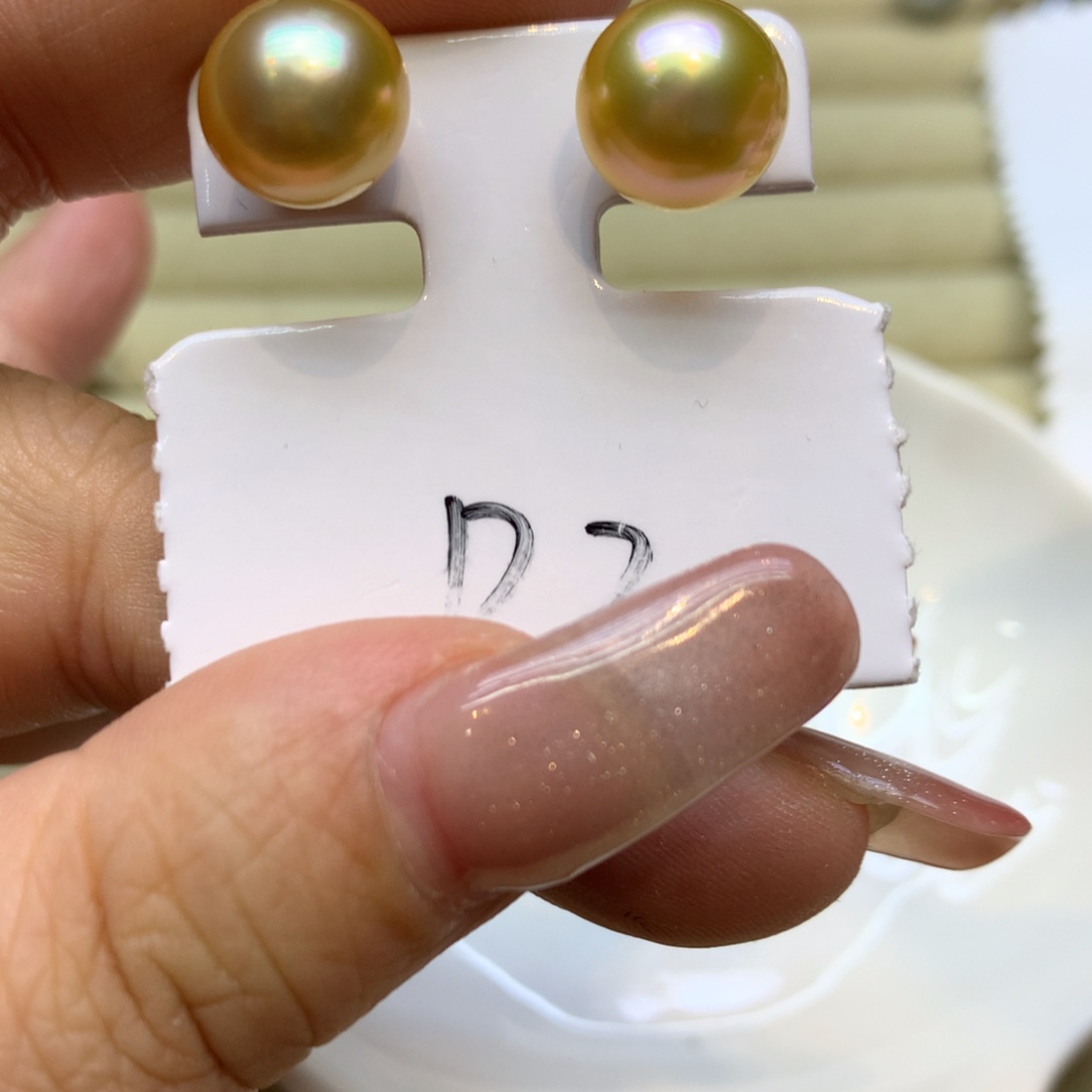 银S925镶嵌耳饰海水珍珠