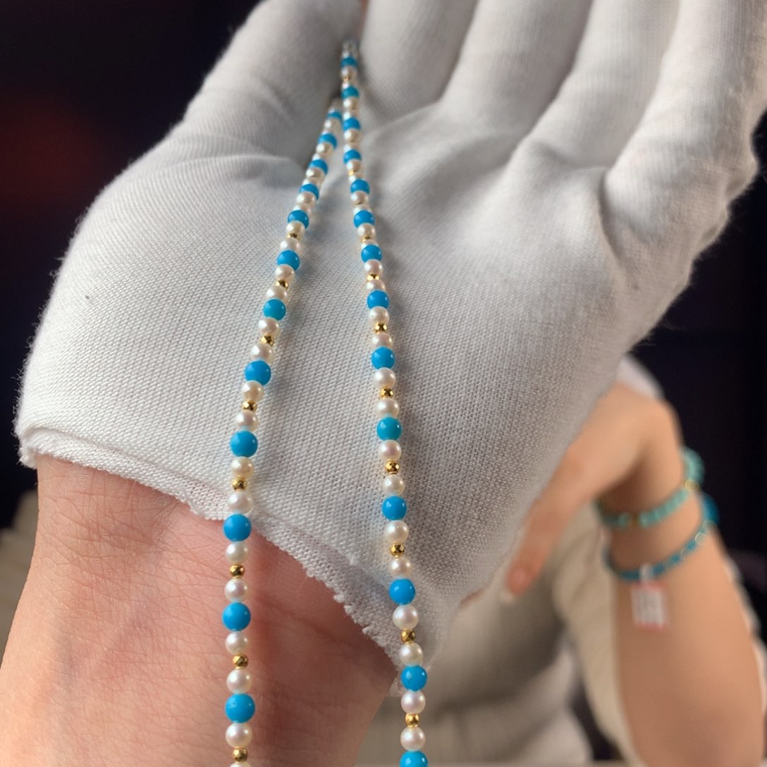 绿松石珠宝奇石18K金镶嵌