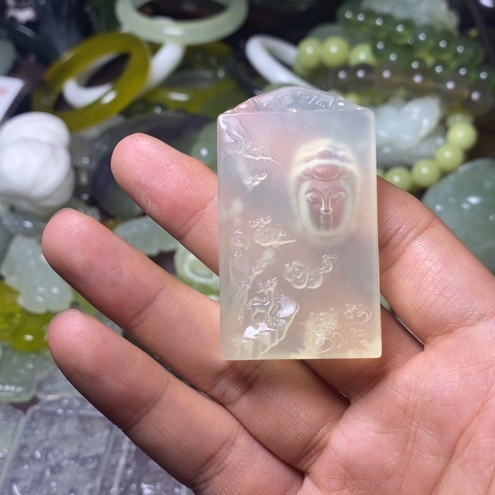 岫玉天然岫玉颈饰未镶嵌人***@